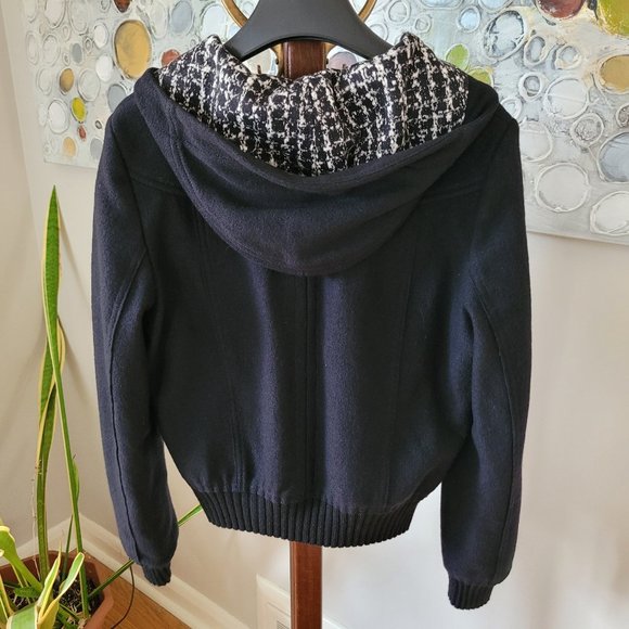 Marc Cain Hooded Virgin Wool Bomber Jacket US 8 - Picture 10 of 16